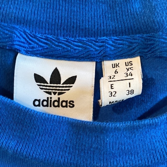 Adidas Blue & White Logo’d Short Sleeve Shirt Size XS in Like New Condition - Picture 3 of 3
